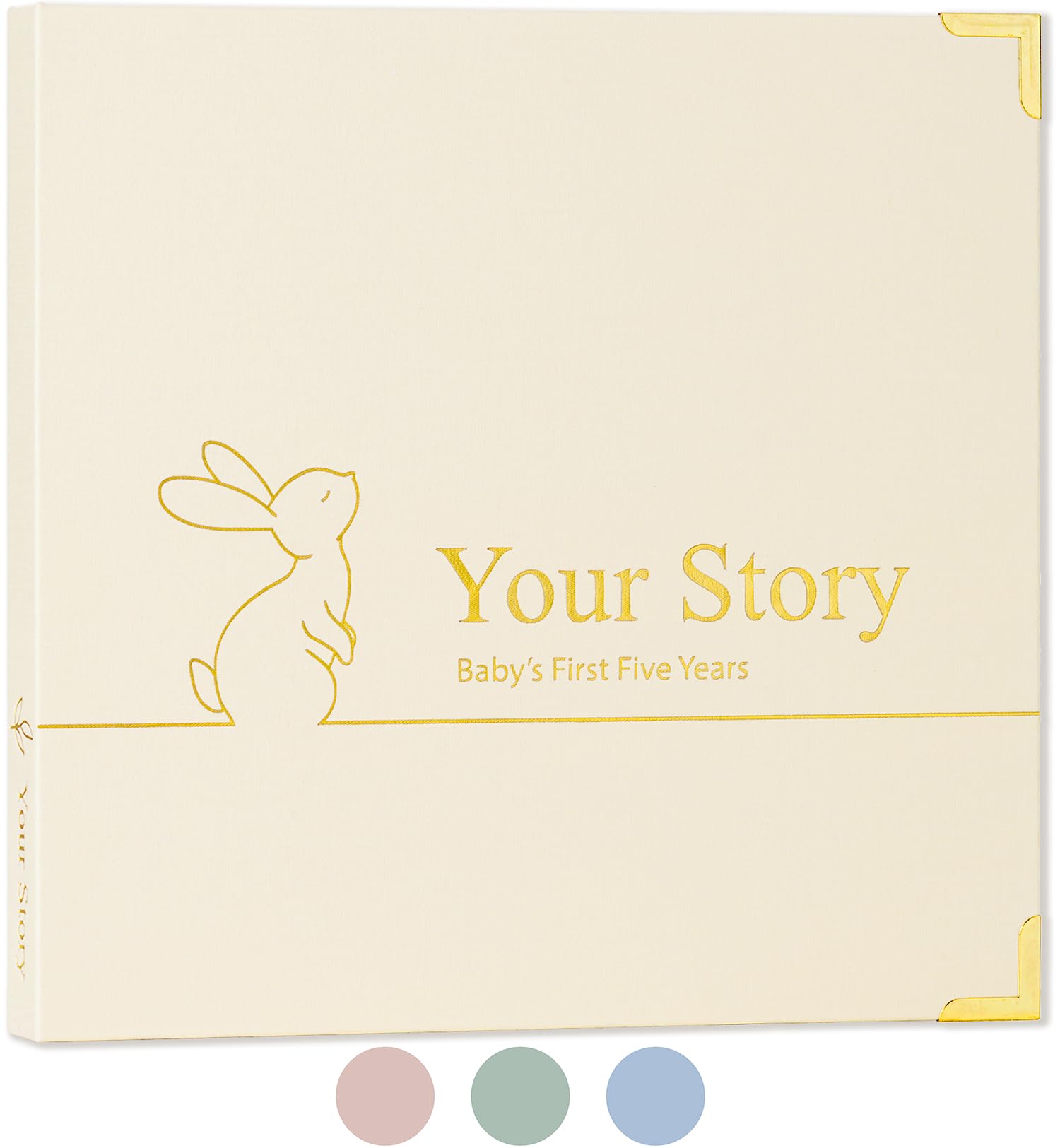 Olive & Lark baby book keepsake cover with linen texture for premium memories.