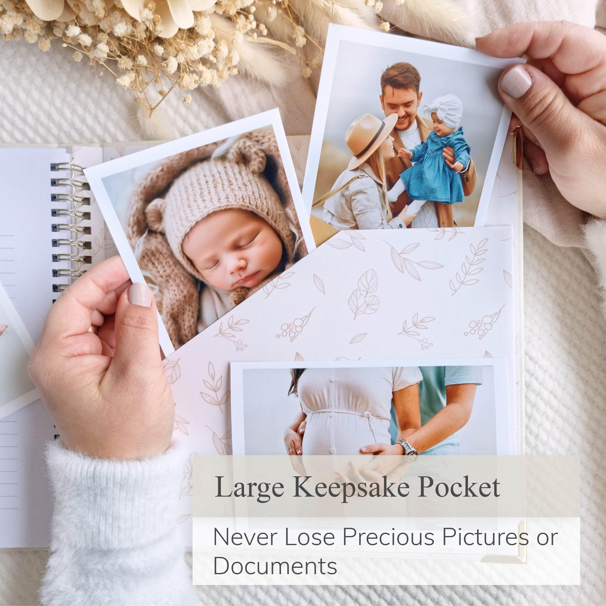 Olive & Lark keepsake pocket adds space for mementos.