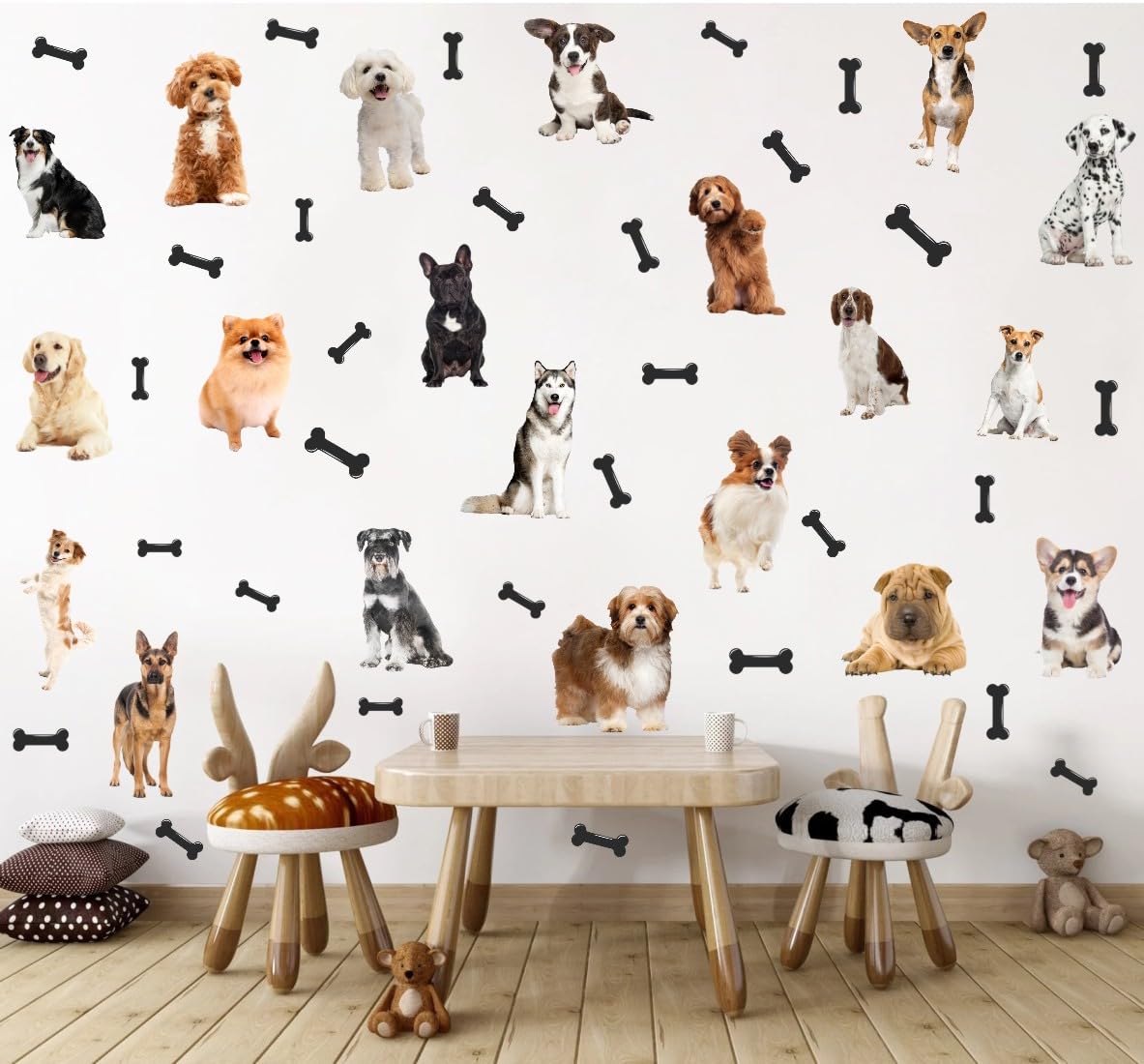 OLMIXA dogs wall stickers for nursery and kids' rooms.