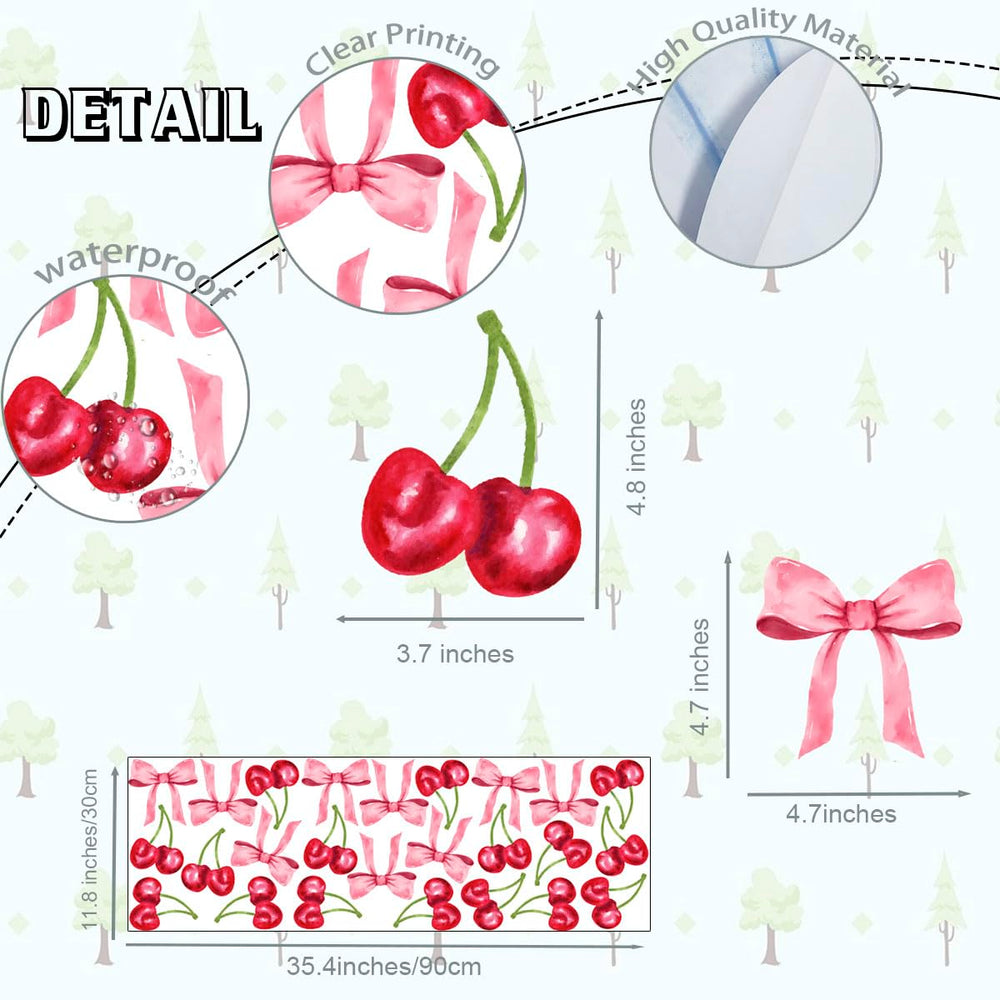 OLMXA watercolor cherry wall decals package includes 25 pieces for easy design