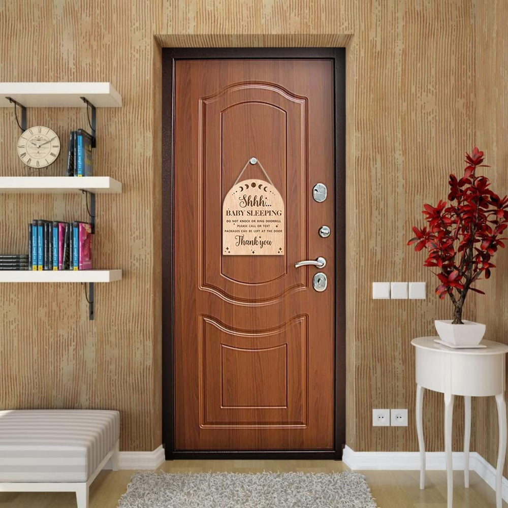 OLMXA nursery-decor idea featuring the baby sleeping sign in a cozy space