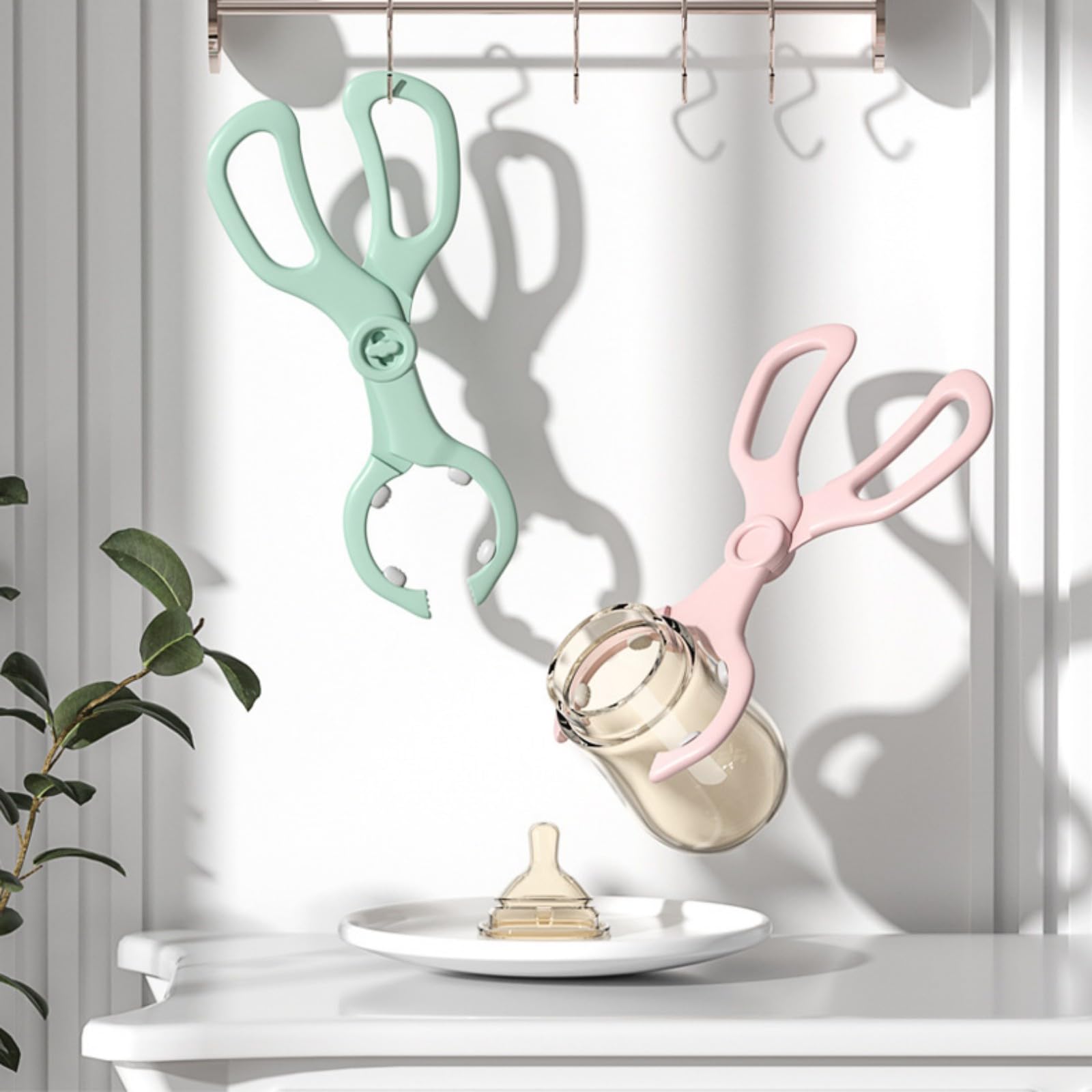 OLQW extended handle helps prevent burns during hot-water sterilization.