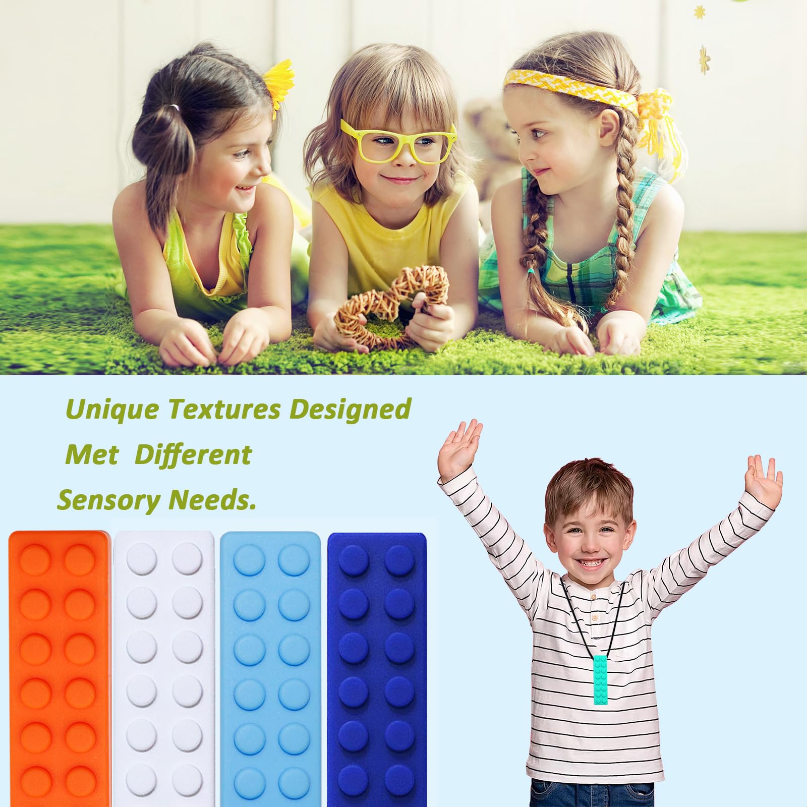 Olugu building block necklace doubles as a fun decorative accessory.