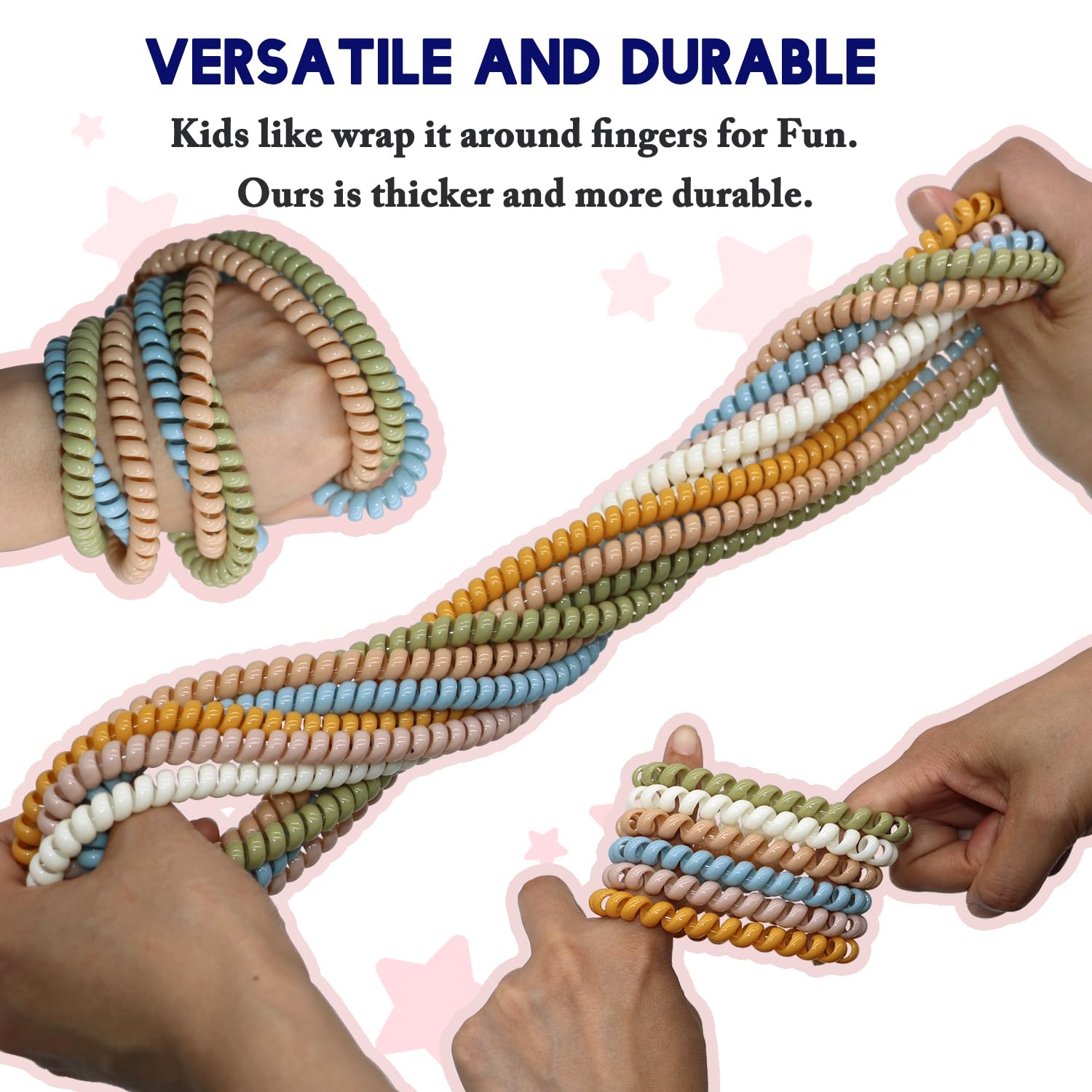 Olugu sensory bracelets worn as accessories, versatile fidget tools for kids.