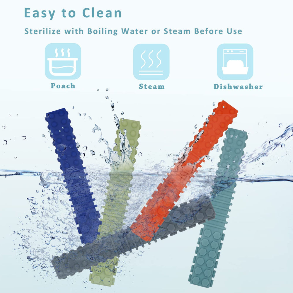 Olugu sensory chew tubes used during calm routines to support focus.