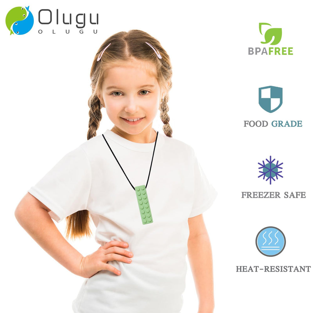 Olugu sensory necklace textured bumps offer varied oral stimulation and anxiety relief.
