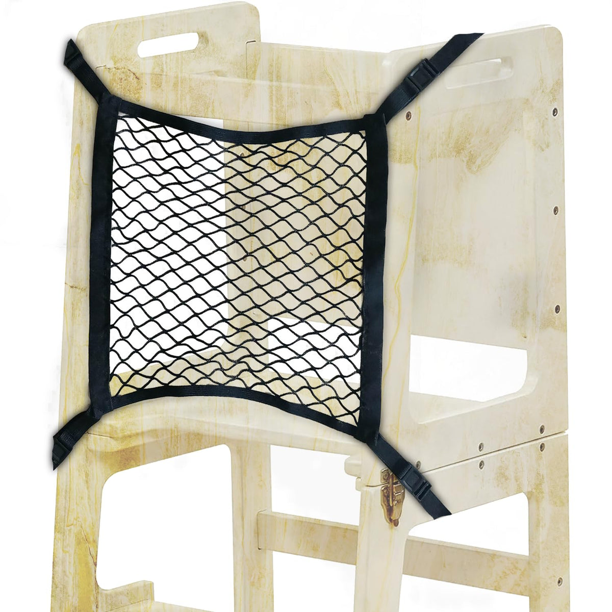 OLYMPE STORE Toddlers Tower Safety Net-sturdy-latex close-up shows durable construction.