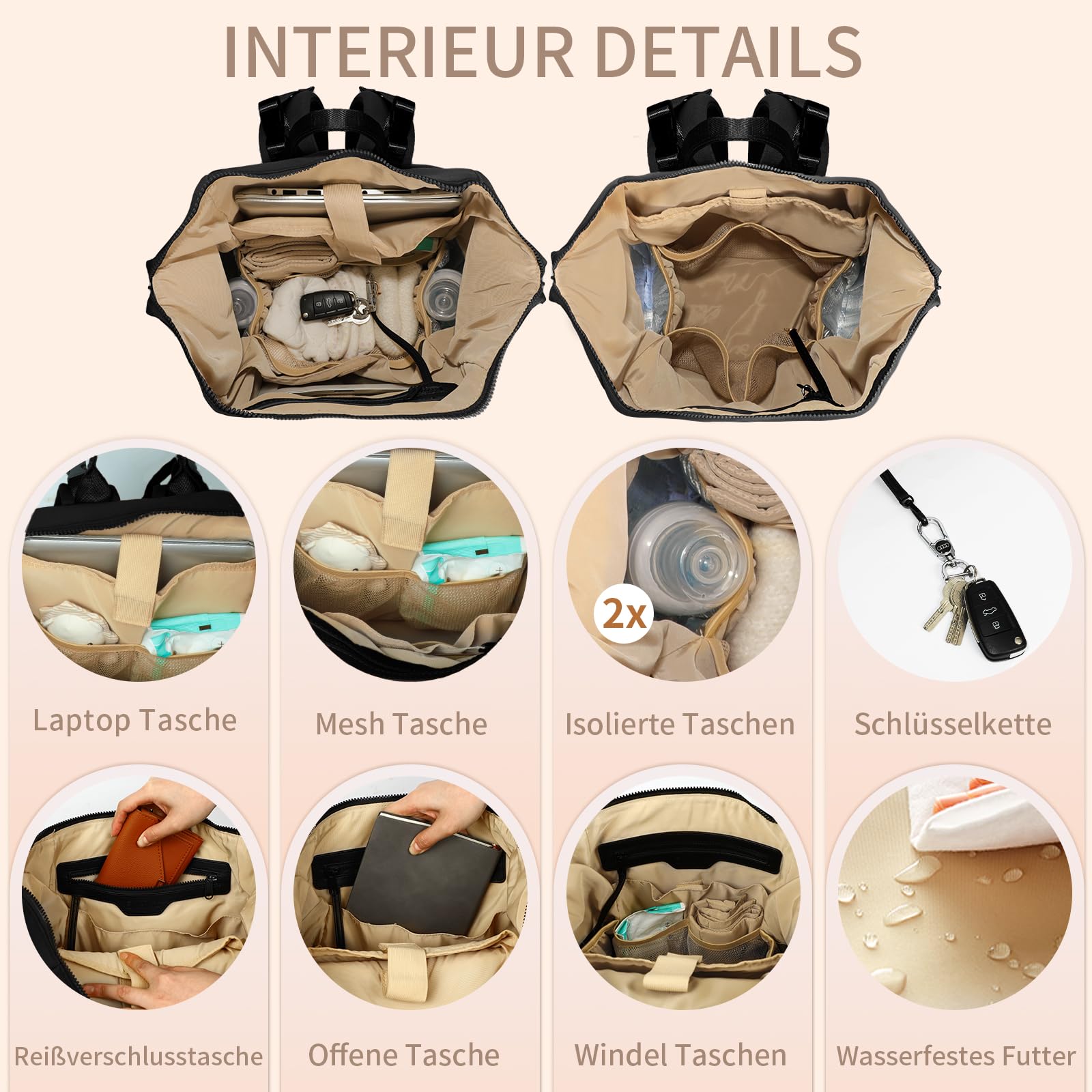 Omanmoli diaper bag backpack changing pad included for clean on-the-go changes.