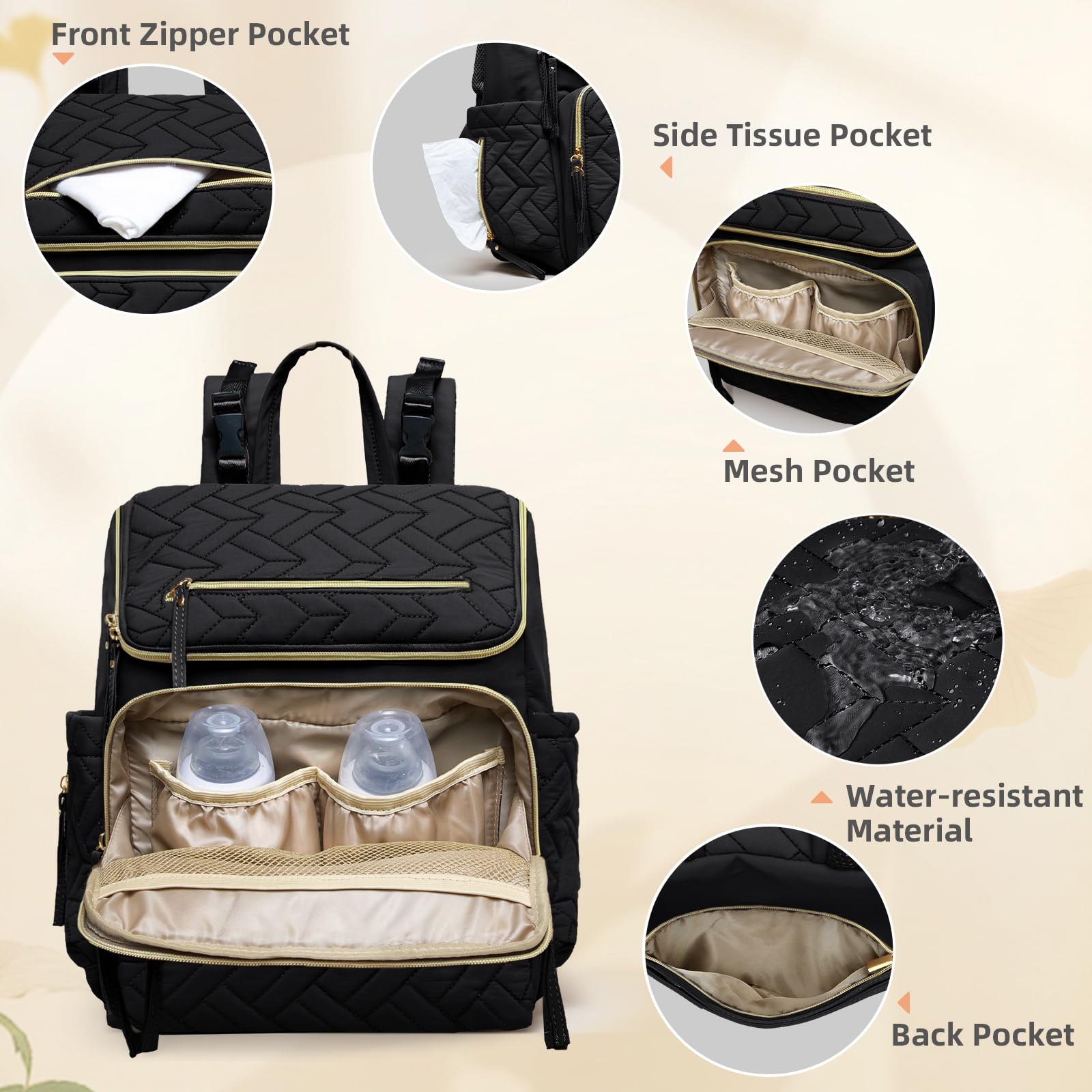 Omanmoli diaper bag backpack portable-changing-pad demonstrates comfortable on-the-spot diaper changes