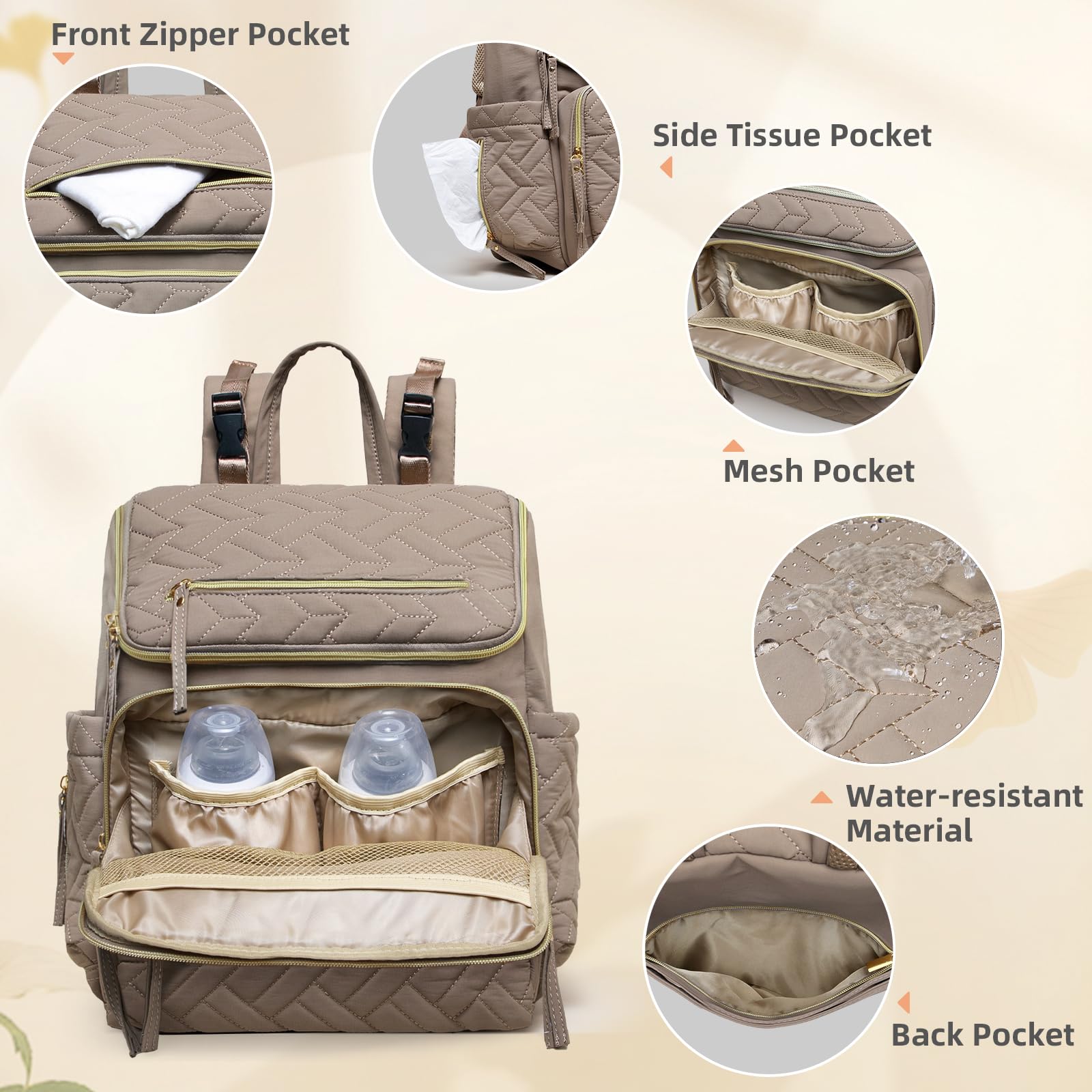 Omanmoli diaper bag backpack portable changing pad for on-the-go diapering.