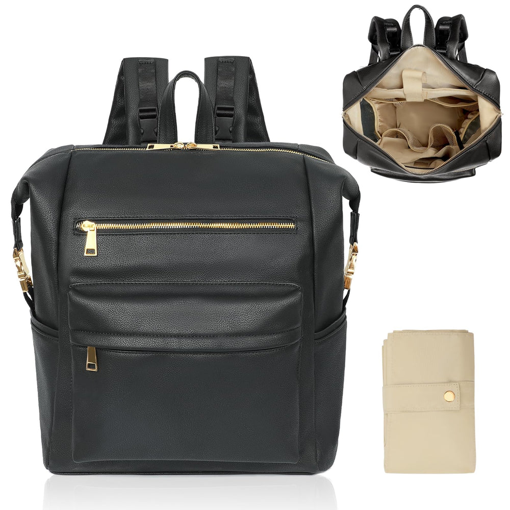 Omanmoli diaper bag backpack front view highlights accessible storage for outings