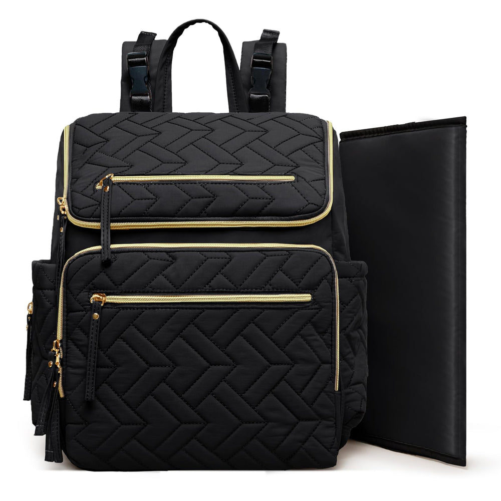 Omanmoli diaper bag backpack front view showing organized storage for on-the-go parents