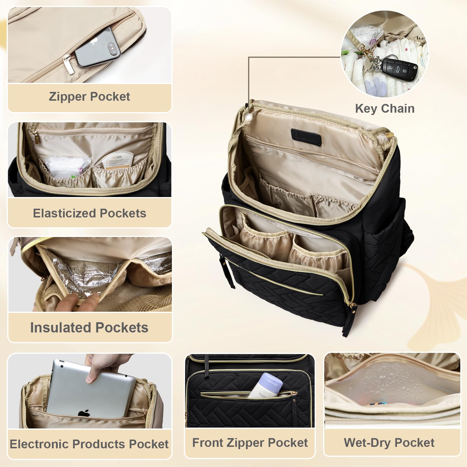 Omanmoli diaper bag backpack stroller straps ready for hands-free adventures