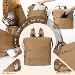 Omanmoli diaper bag changing pad included provides on-the-go diaper changes.