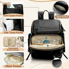 Omanmoli diaper bag insulated pockets open keeping meals temp-friendly.