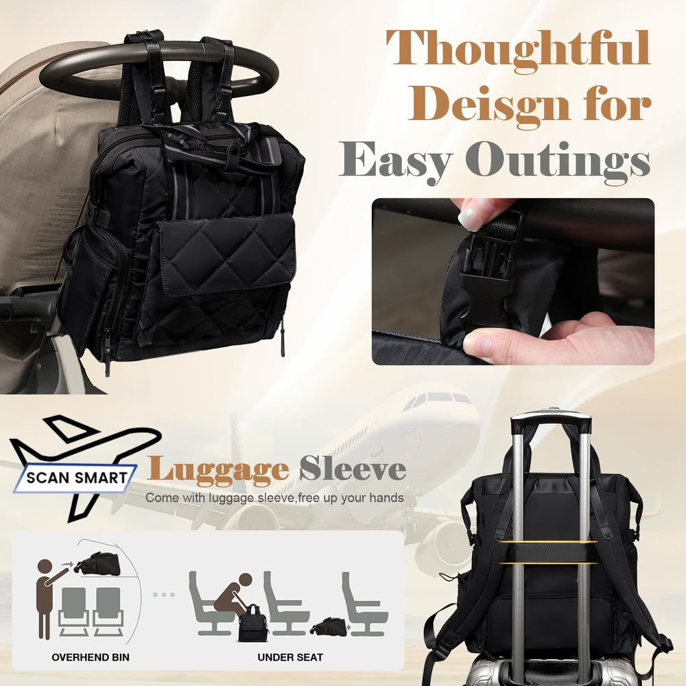 Omanmoli diaper bag luggage-attach option supports travel with ease