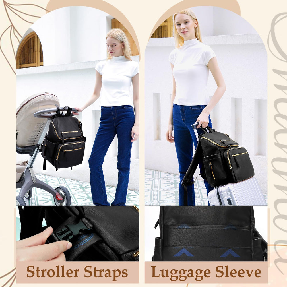 Omanmoli diaper bag luggage sleeve ready for travel stow-and-go.