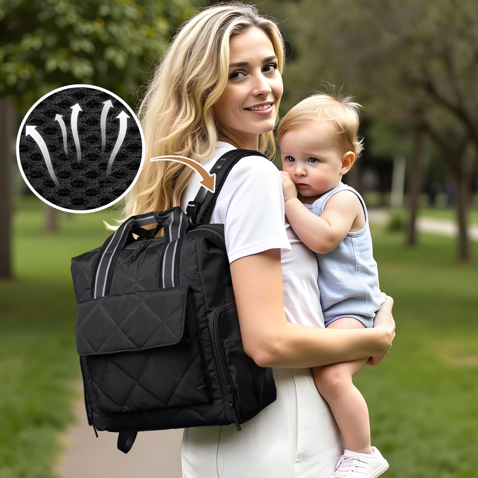 Omanmoli diaper bag water-resistant material protects gear in wet weather