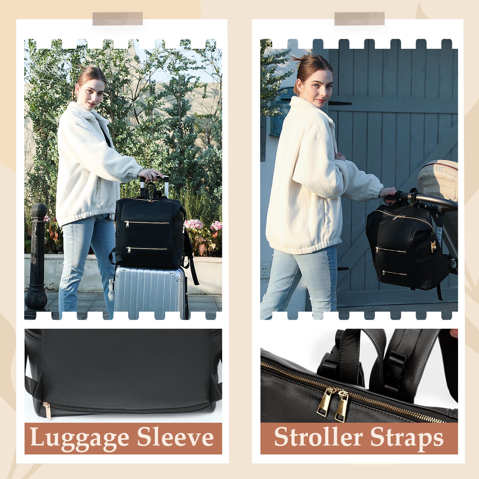 Omanmoli diaper bag backpack padded shoulder straps improve comfort on busy days.