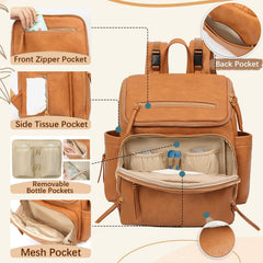 Omanmoli Diaper Bag Honey changing pad demonstrates comfortable, ready-to-use diaper changes