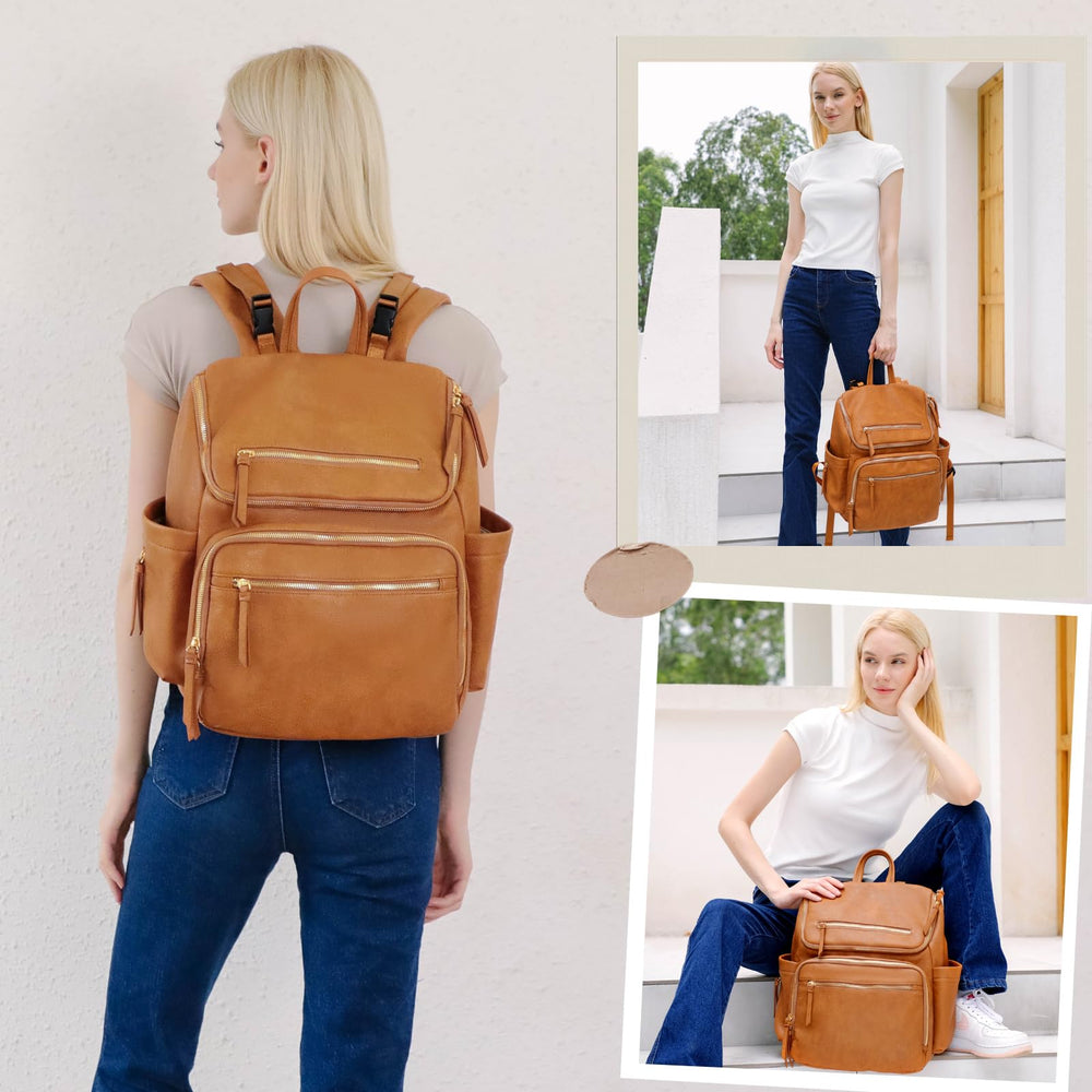 Omanmoli Diaper Bag Honey interior highlights waterproof lining and organized pockets for quick access