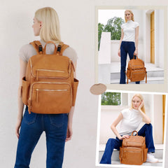 Omanmoli Diaper Bag Honey interior highlights waterproof lining and organized pockets for quick access