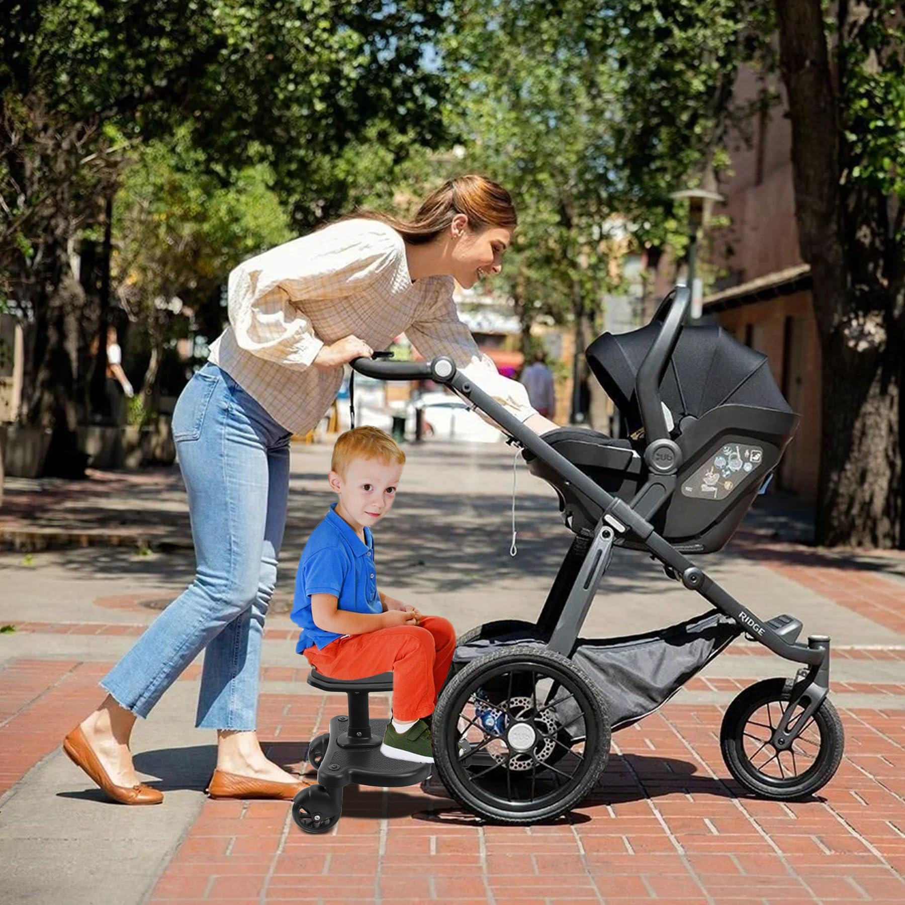 OmegaGym includes high-elastic PU wheels for smoother rides and better shock absorption.