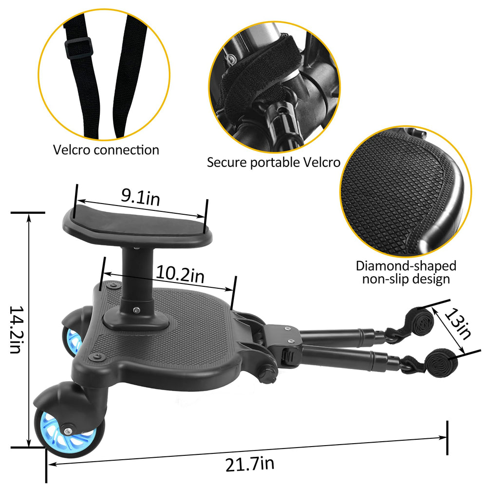 OmegaGym stroller board pu wheels delivers a smooth, cushioned ride.