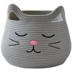 OMERAI cat-face close-up basket for toy storage and nursery decor