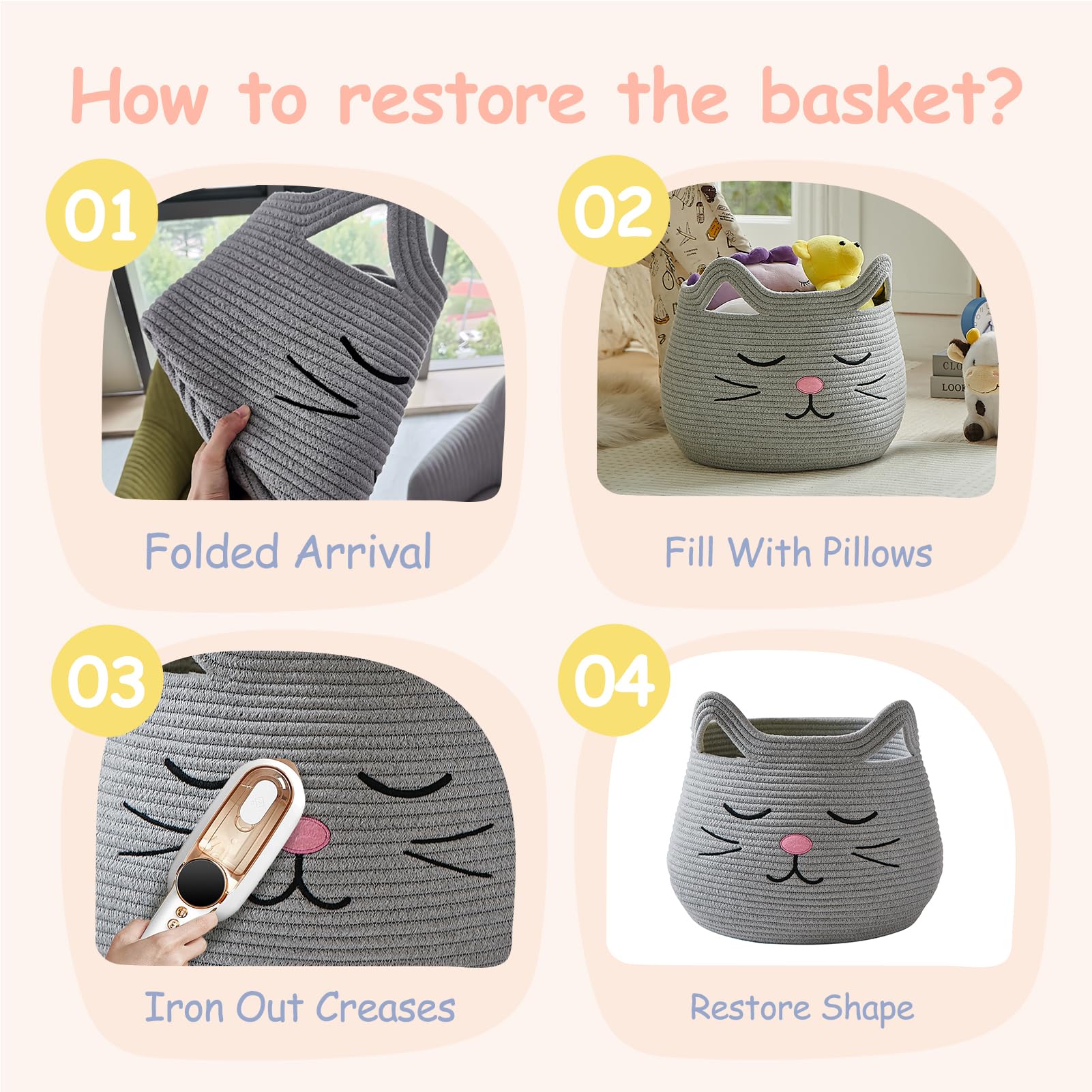 OMERAI nursery-decor basket offers soft storage solution for kids rooms