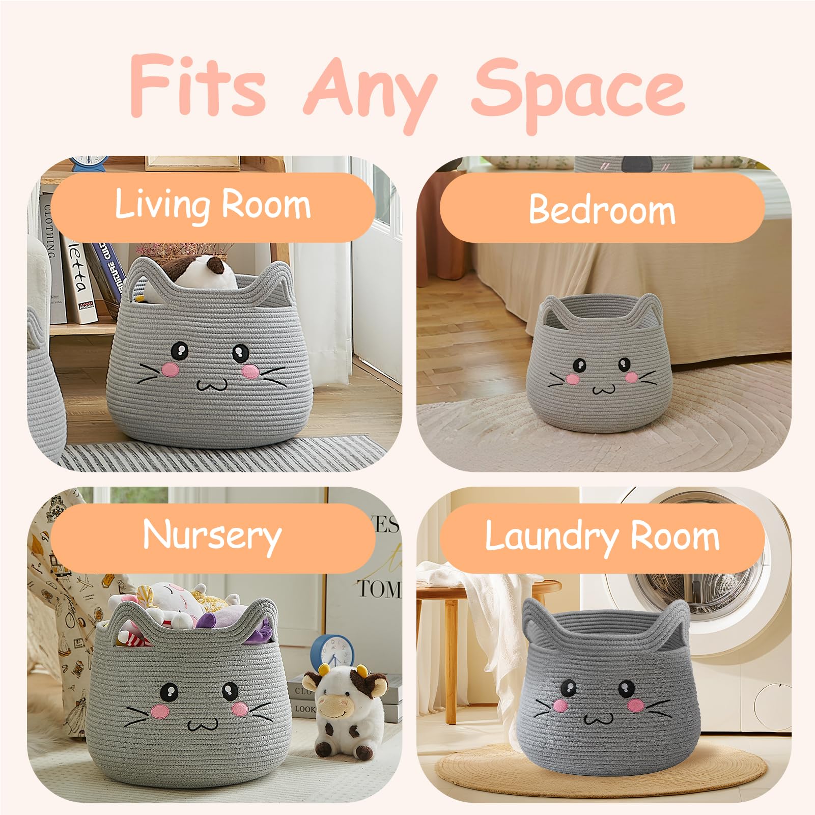 OMERAI cat basket folded shape showcases space-saving design and versatility.