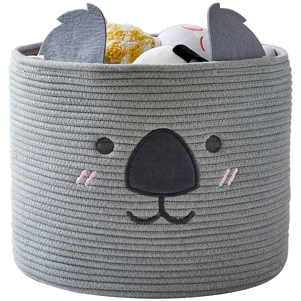 OMERAI animal koala basket face design adds cute charm to nursery and toy storage.