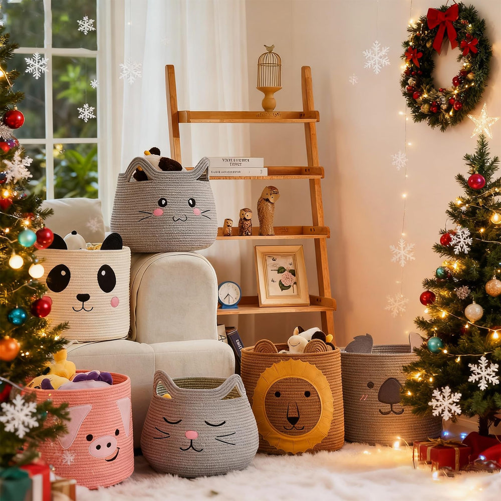 OMERAI animal koala basket side handles for easy carrying of laundry and toys.