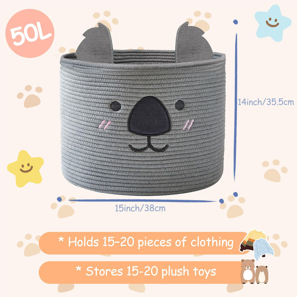 OMERAI animal koala basket soft rope material is gentle for kids' items.