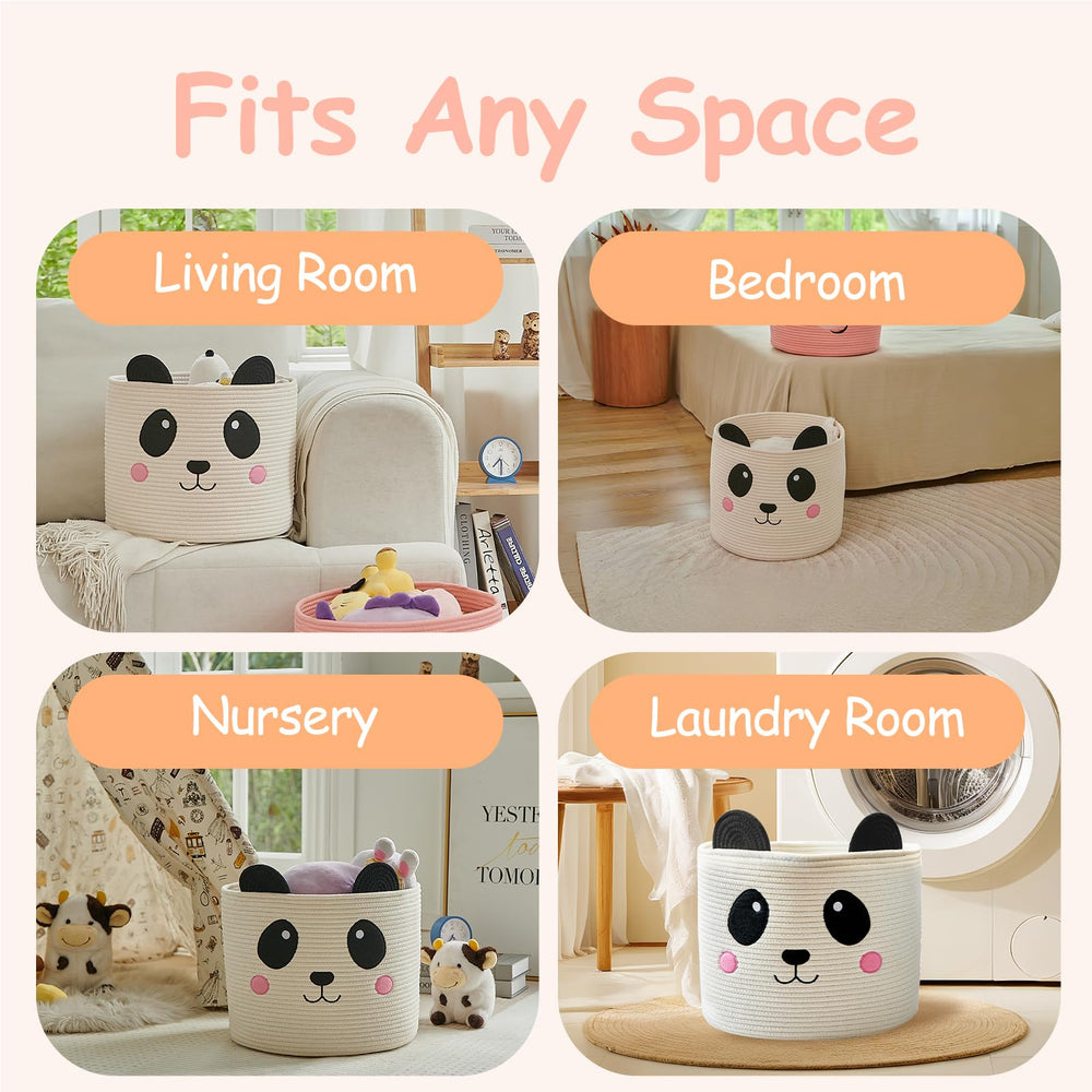 OMERAI panda-design basket in nursery decor adds cute charm and practical storage