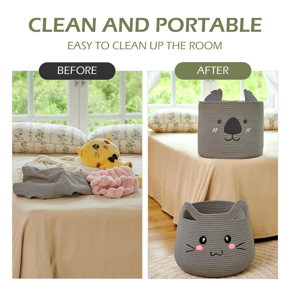OMERAI laundry and toy storage helps keep rooms neat and inviting.