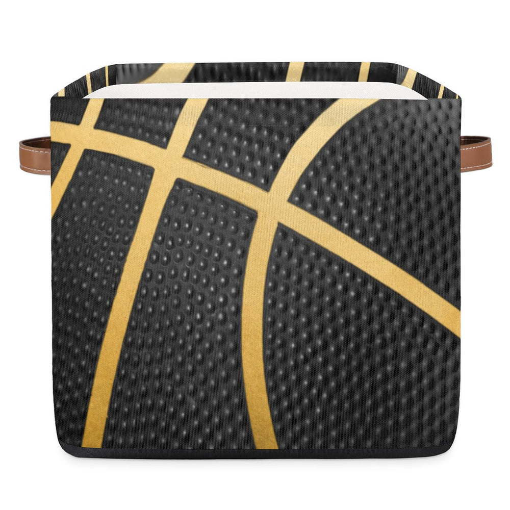 OMFUNS basketball theme storage basket 13x13 cube for closet organization.