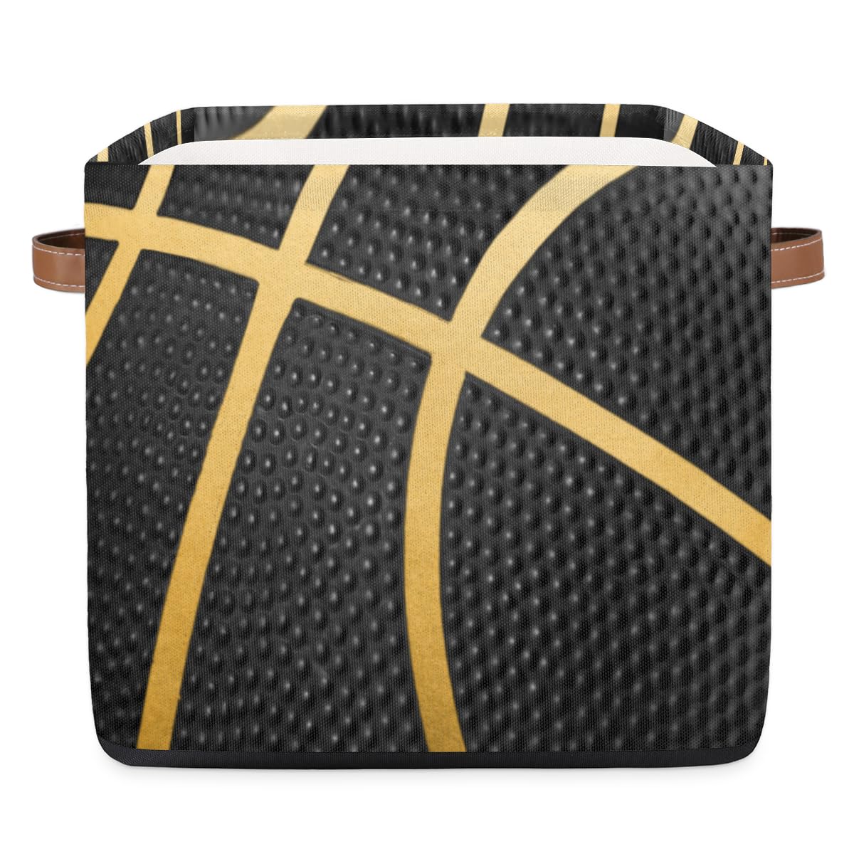 OMFUNS basketball theme storage basket 13x13 cube for closet organization.