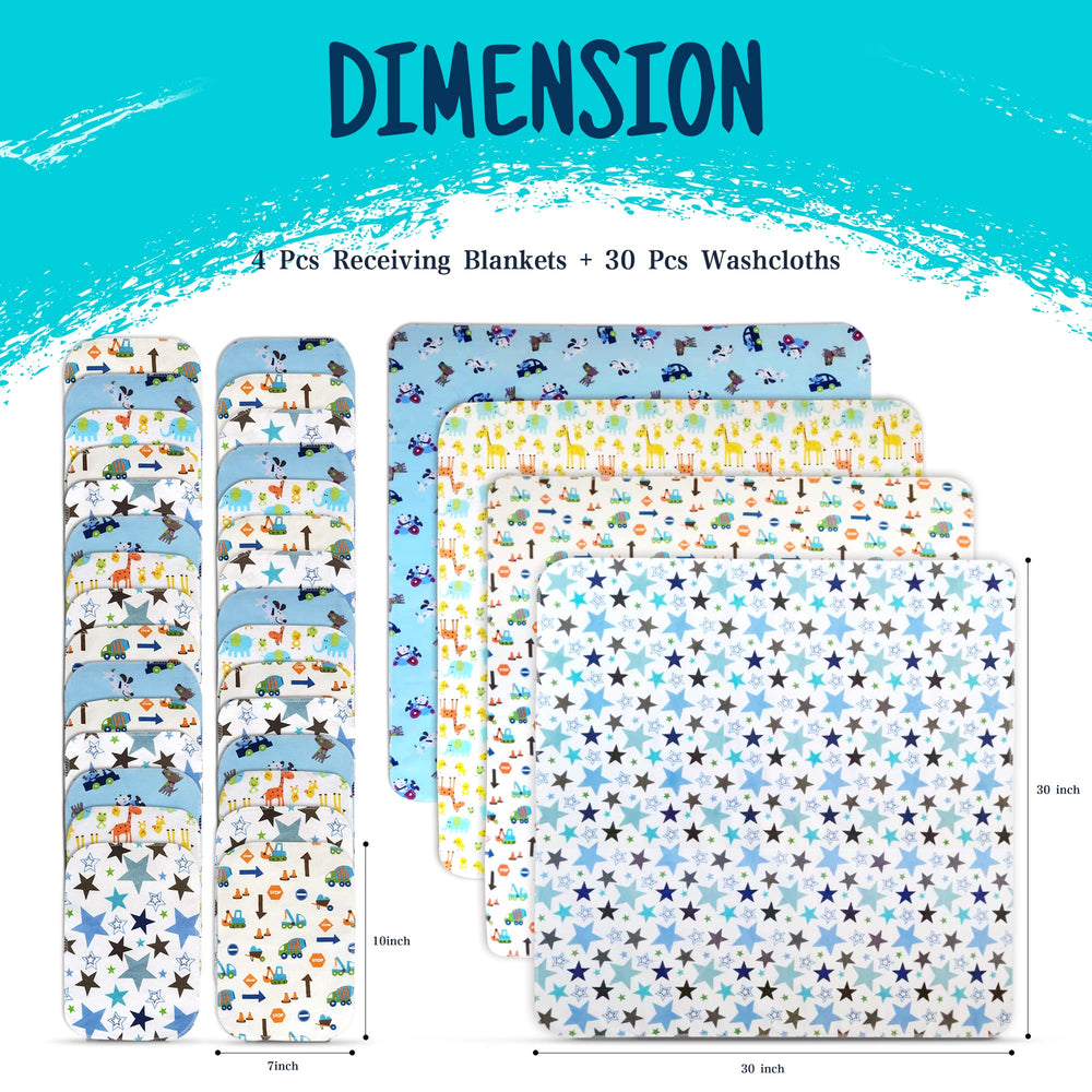 Omilion receiving blanket blue car with dogs pattern for daytime snuggles.
