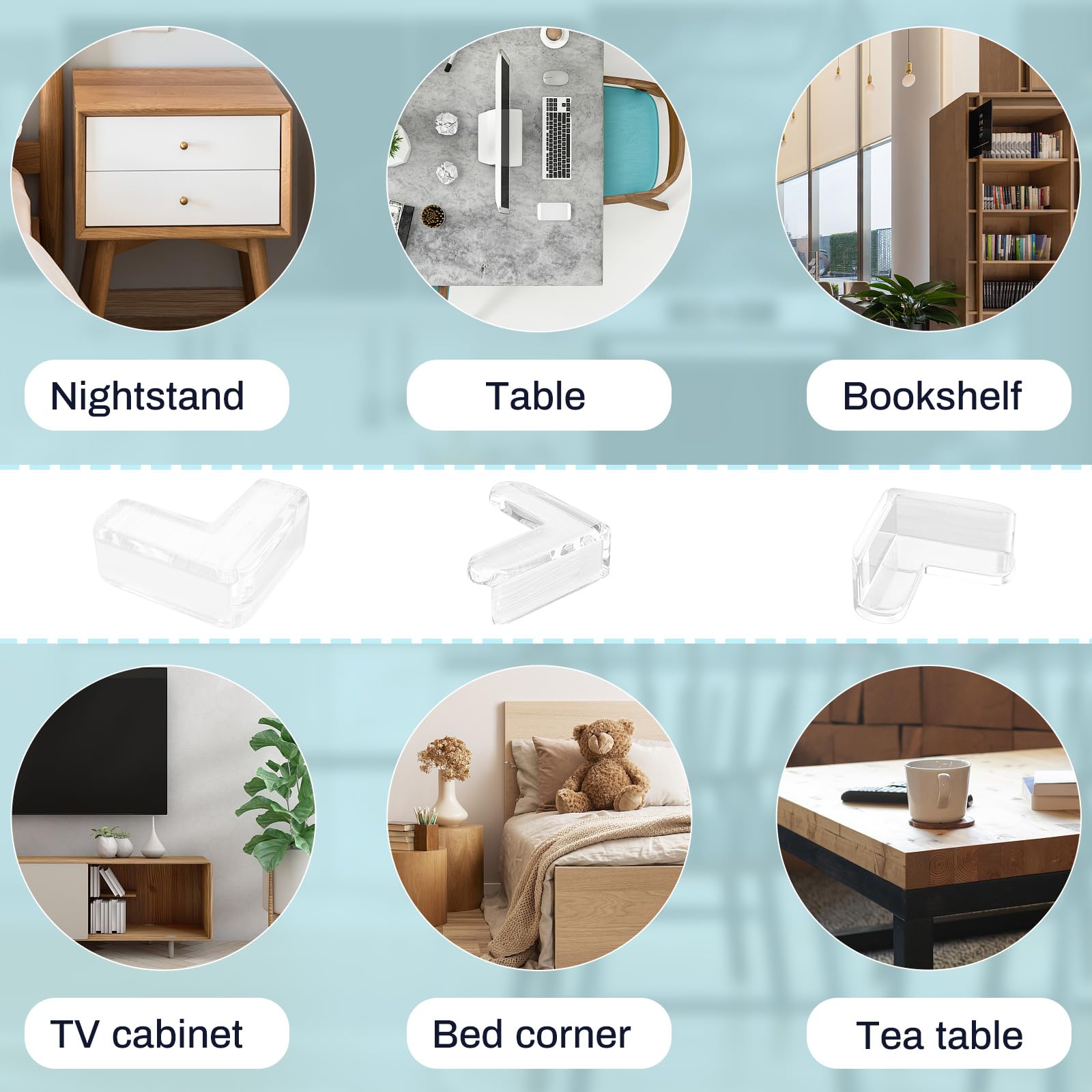 Omiliv corner guards protect kitchen and living room edges during playtime