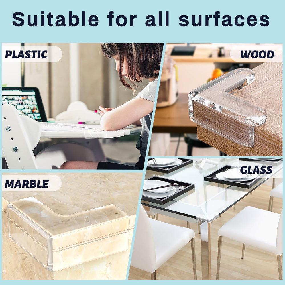 Omiliv transparent corner protector with adhesive offers quick, tidy installations.