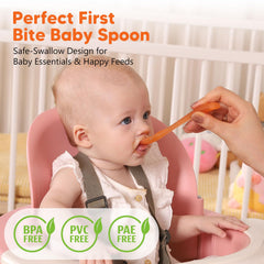 Omnilove baby spoons with safety chain for on the go meals