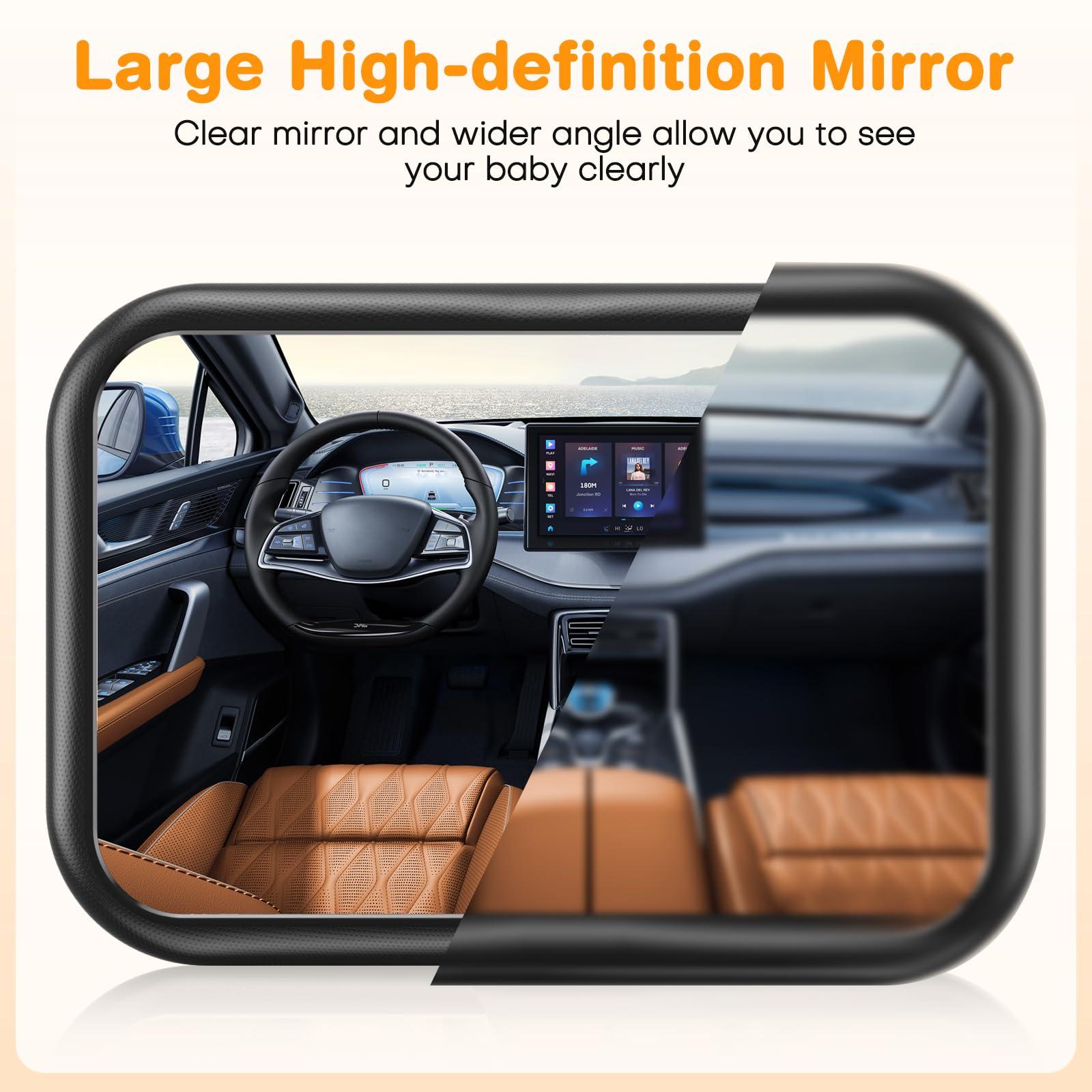 OMOTON stability on bumps with secure backseat mirror