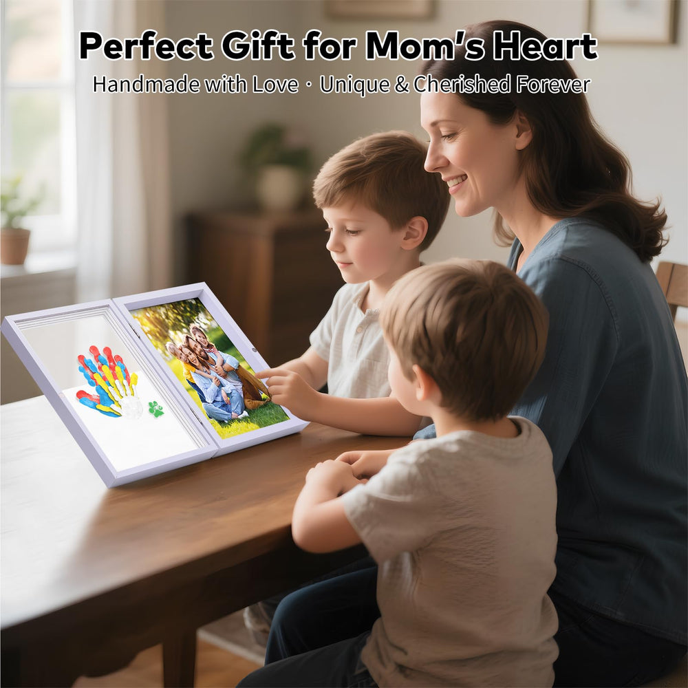 Omrhvi Family Handprint Kit frame display captures memories with photos