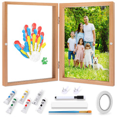 Omrhvi Family Handprint Kit frame setup shows easy, display-ready keepsake for living rooms.