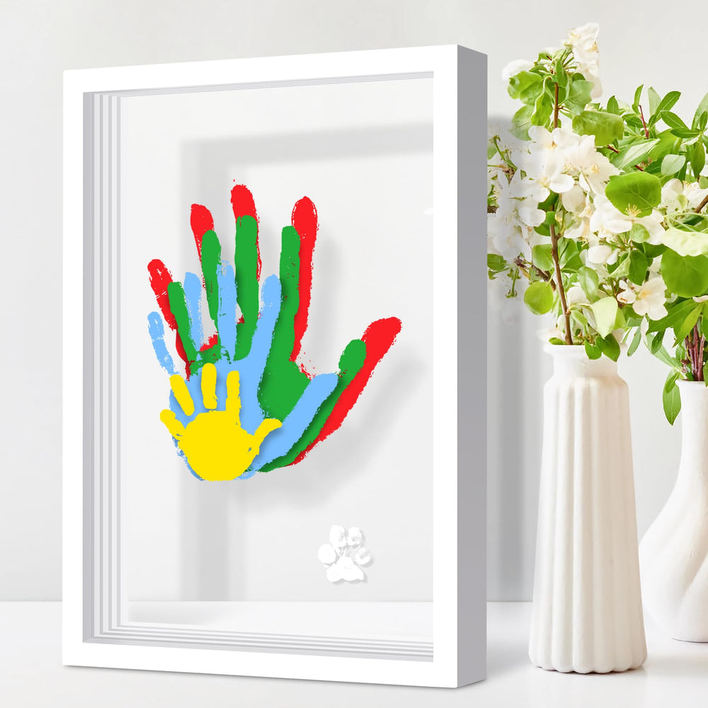 Omrhvi family handprint kit front view ready for keepsake frame
