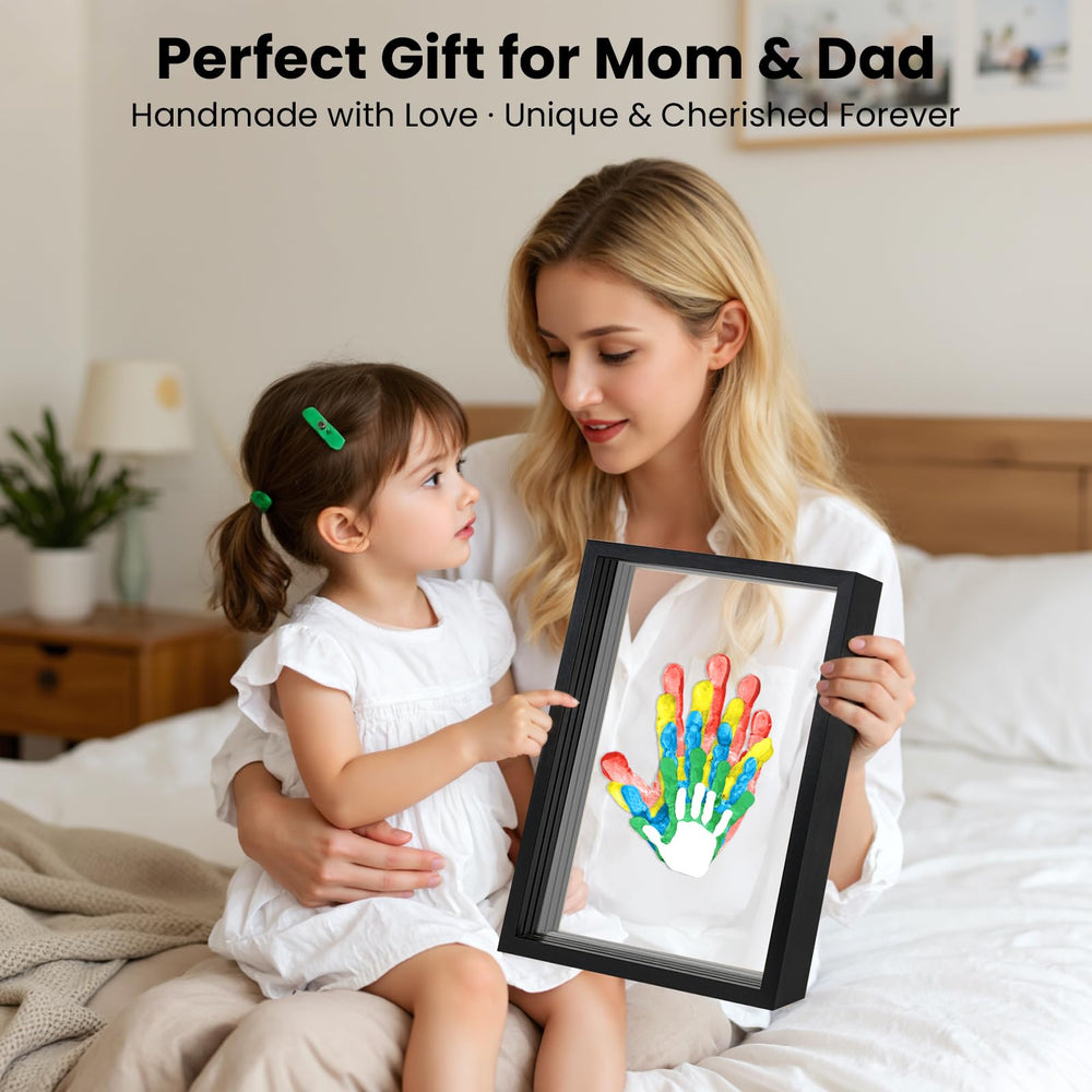 Omrhvi gift idea featuring a framed handprint keepsake for family celebrations