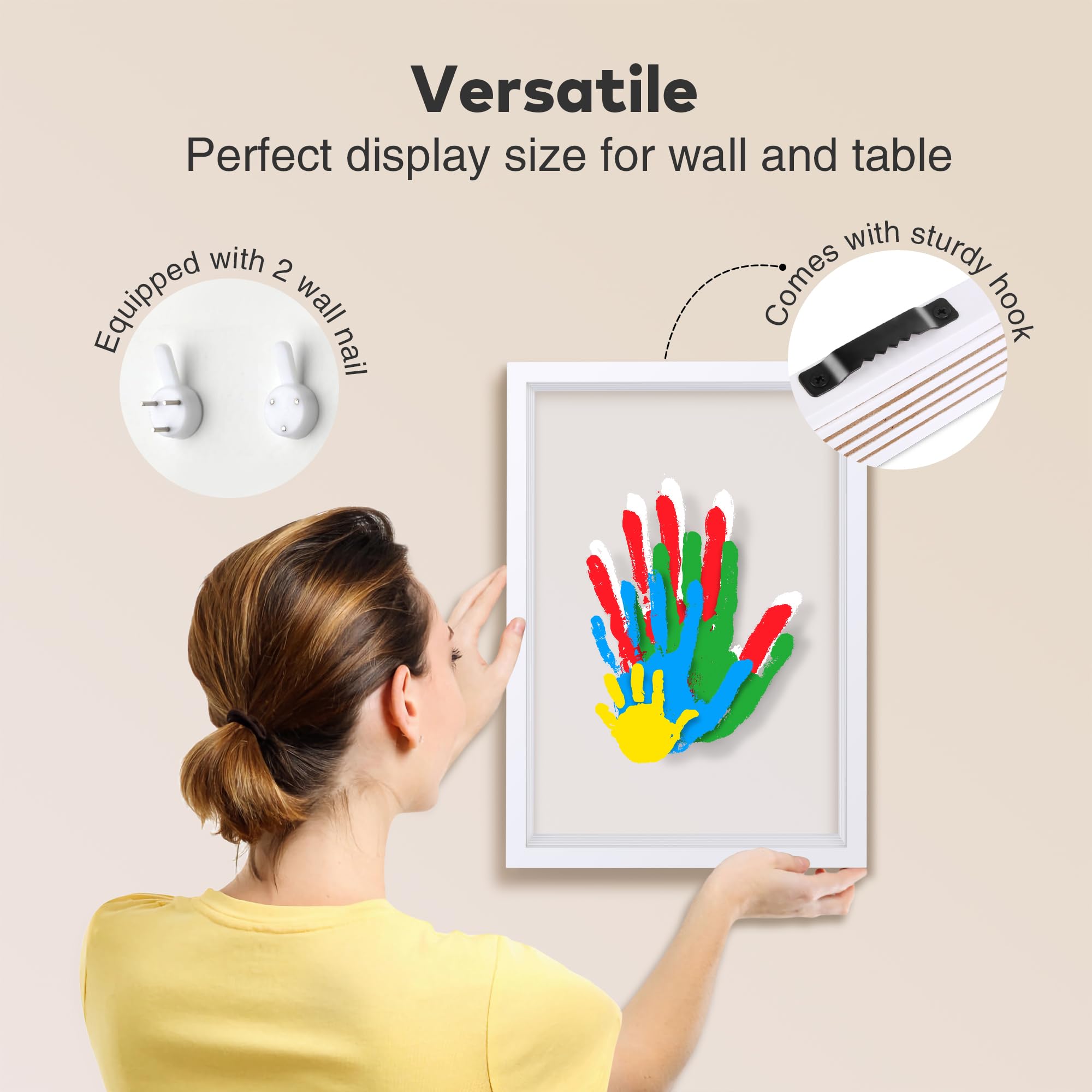 Omrhvi frame-ready keepsake holds hand and paw prints together beautifully