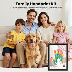 Omrhvi handprint frame close-up showing thickened acrylic glass for durability