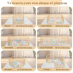 OMYbaby big playpen configuration with 6-8-10-12-16 panel options